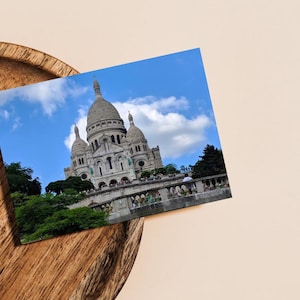 Basilique du Sacré-Cœur de Montmartre / París, Francia / Postal de fotografía de viajes (Descarga digital / Plantilla imprimible)