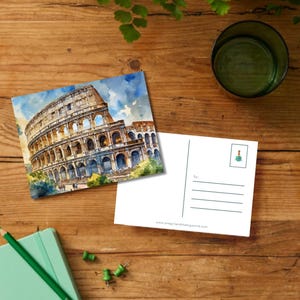 El Coliseo / Roma, Italia / Postal de viaje (Descarga digital / Plantilla imprimible)