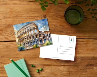 El Coliseo / Roma, Italia / Postal de viaje (Descarga digital / Plantilla imprimible)