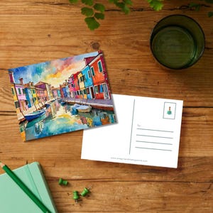 Burano, Italy | Travel Postcard (Digital Download | Printable Template)