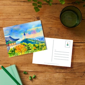 Seoul Tower Reise-Postkarte (Digitaler Download | Druckbare Vorlage)