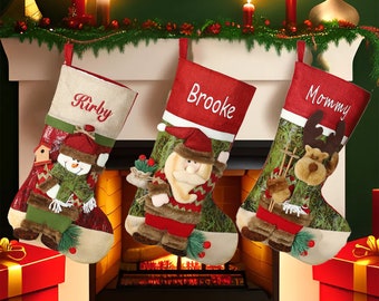 Personalized Name Christmas Stockings ，Christmas Stockings With Names For Christmas，Custom Family Christmas Name Stocking