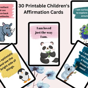 Cartes imprimables d'affirmation positive pour les enfants | Jeu de 30 cartes d'affirmation pour enfants | Téléchargement numérique | Cartes d'encouragement pour enfants | PDF