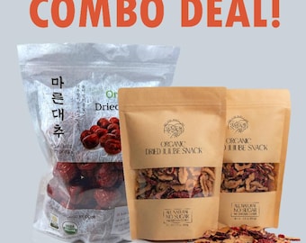 COMBO! Whole Sun Dried Jujube & Sundried Jujube Snack Chips