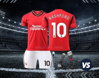 23-24 camiseta de futbol local del Manchester United, Rashford, Fernandez, Casemiro, camiseta para niños, Red Devils, camiseta para niños, regalos