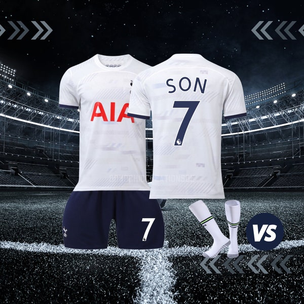 23-24 Tottenham home soccer jersey,Son,Kane,Romero,Richarlison,Lilywhites,children's jersey,youth set