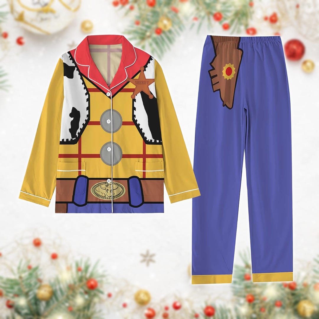 Woody Toy Story Christmas Pajamas Set, Cowboy Doll Cosplay Pj Set ...