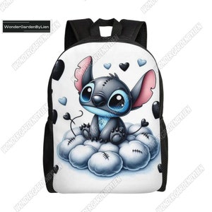 Sac à dos Stitch, Sac à lunch film Stitch, Cartable dessin animé Disney, Sac fourre-tout Disney Stitch, Sac de voyage décontracté pour garçon fille adulte