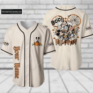 Camiseta personalizada de Disney Mickey, camiseta de béisbol de terror de Mickey Boo, camiseta de dibujos animados de Disney, camiseta de miedo de Mickey y sus amigos, regalo de Magic Kingdom