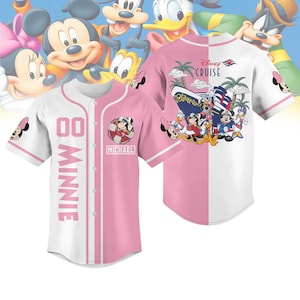 Camiseta de béisbol de Minnie y Mickey Cruise 2025, camiseta de acuarela de Minnie y sus amigos de Disney, camiseta familiar a juego de Minnie para niños