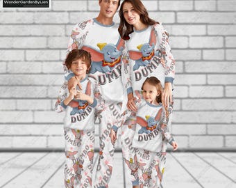 Christmas Dumbo Pajamas Set, Elephant Family Pajamas Set, Disney Xmas Pajamas Pants, Dumbo Holiday Pajamas, Family Disney Pajamas Set