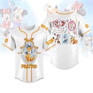 Vintage Pluto und seine Freunde Coquette Baseball Jersey, Disney Cartoon Coquette Bow Jersey, Magischer Spiegelbogen T-Shirt, Magisches Königreich Gif