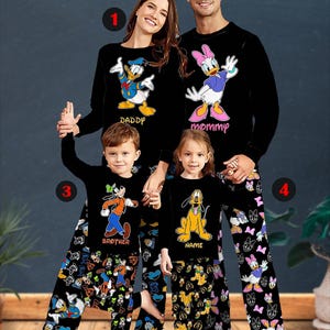 Disney Christmas Family Pajamas, Cartoon Santa Clause Merry Xmas Pj Set, Donal Goofy Pluto Holiday Pajamas, Christmas Pajamas Family