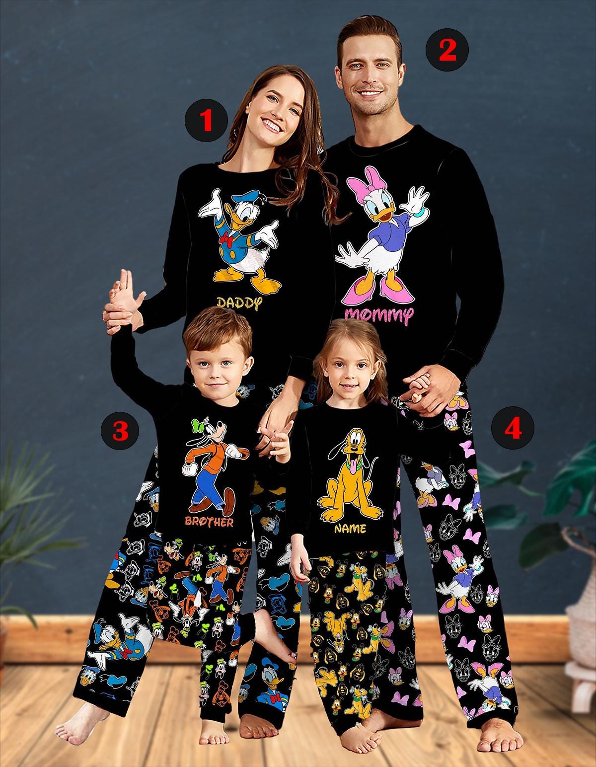 Mickey Mouse Familia Pijamas Combo Familiar Pijamas Parejas Hijo