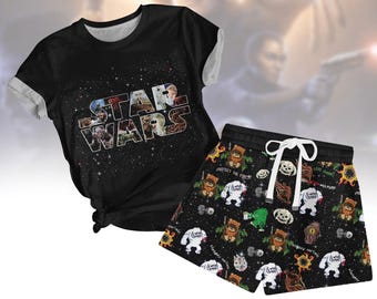 Star Wars Pajamas Set, Galaxy&#39;s Edge T-Shirt Short Set, Disneyland Family Matching Pjs, Darth Vader Sleepwear, Stormtrooper Summer Pant