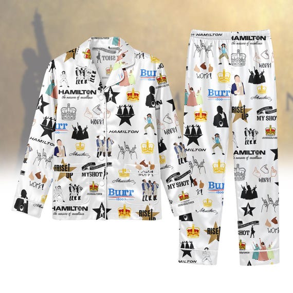 Hamilton Musical Pajamas Set, Alexander Hamilton Long Sleeve