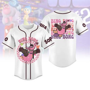 Camiseta de béisbol de Bing Bong, camiseta personalizada de Inside Out 2 para niños, camiseta de Disney Pixar, regalo de salud mental para amigos