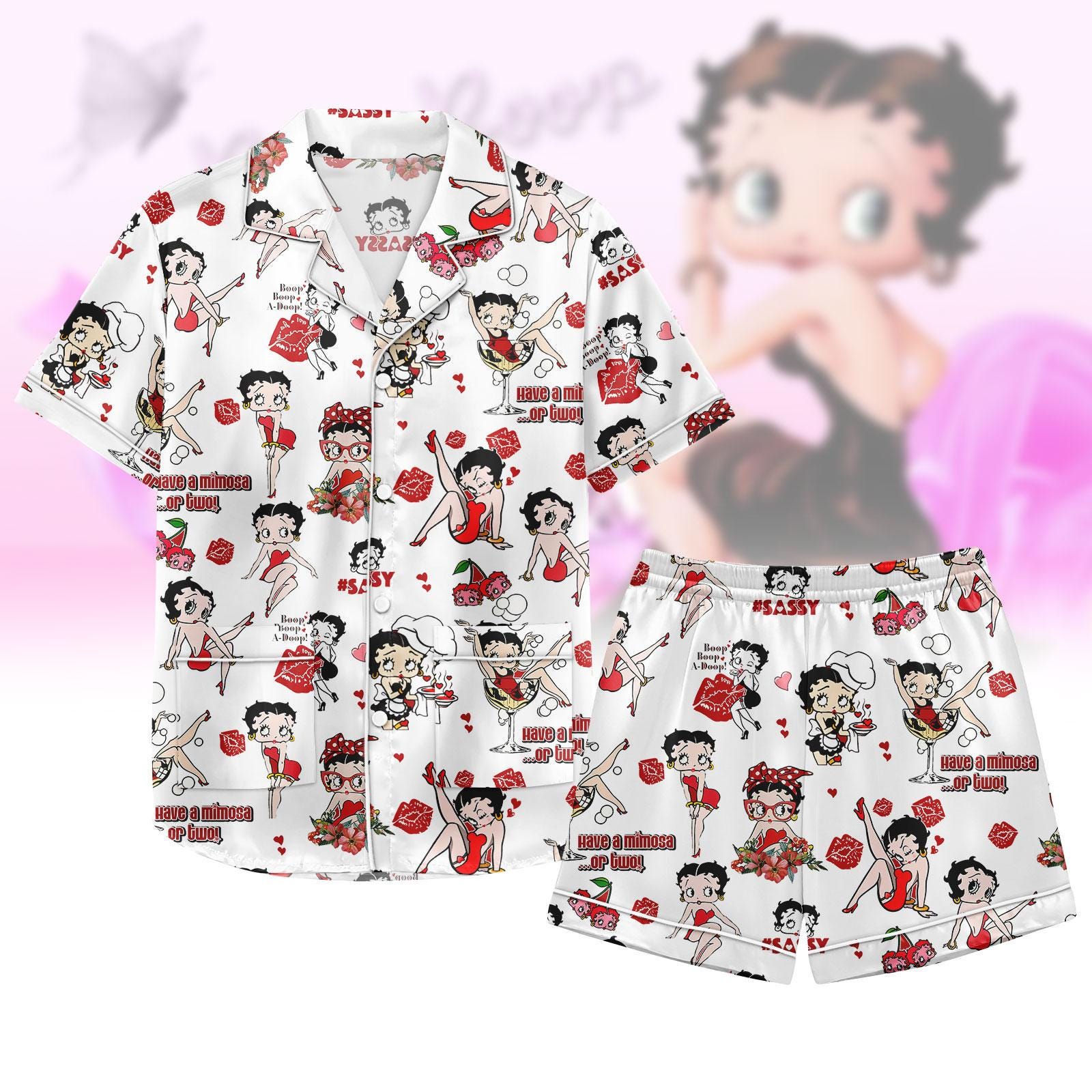 pyjama betty boop rose (8 à 14 ans