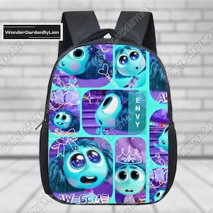 Envy Inside Out Backpack, Inside Out 2 School Bag, Inside Out Emotion Lunch Bag, Envy Cartoon School Bag, School Gift For Kids