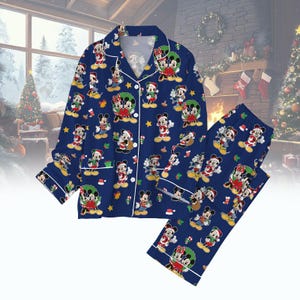 Disney Mickey Minnie Pajamas Set, Disney Cartoon Pj Pant, Mickey Minnie Holiday Pajamas, Disneyland Family Pajamas, Magic Kingdom Gift