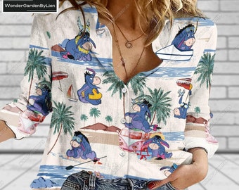 Blusa de Eeyore de Disney, camiseta informal de Pooh y Eeyore, camiseta de burro de Disney, blusas y tops de la película de Winnie the Pooh para mujer, regalo de Eeyore para ella