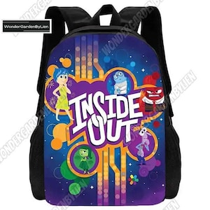 Sac à dos inversé 2, cartable personnage à l'envers, sac à lunch émotion inversée, cartable dessin animé Disney, cadeau d'école pour enfants