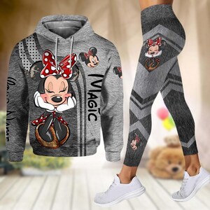Sudadera con capucha de Minnie para San Valentín, pantalones de Minnie Mouse, leggings de Disneyworld para San Valentín para ella, leggings de yoga de películas de dibujos animados, regalo de Minnie para ella