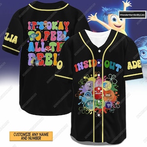 Camiseta de béisbol Inside Out 2, camiseta Core Memory Day, camiseta It's Okay To Feel All The Feels, camisa con botones para viajes familiares de verano