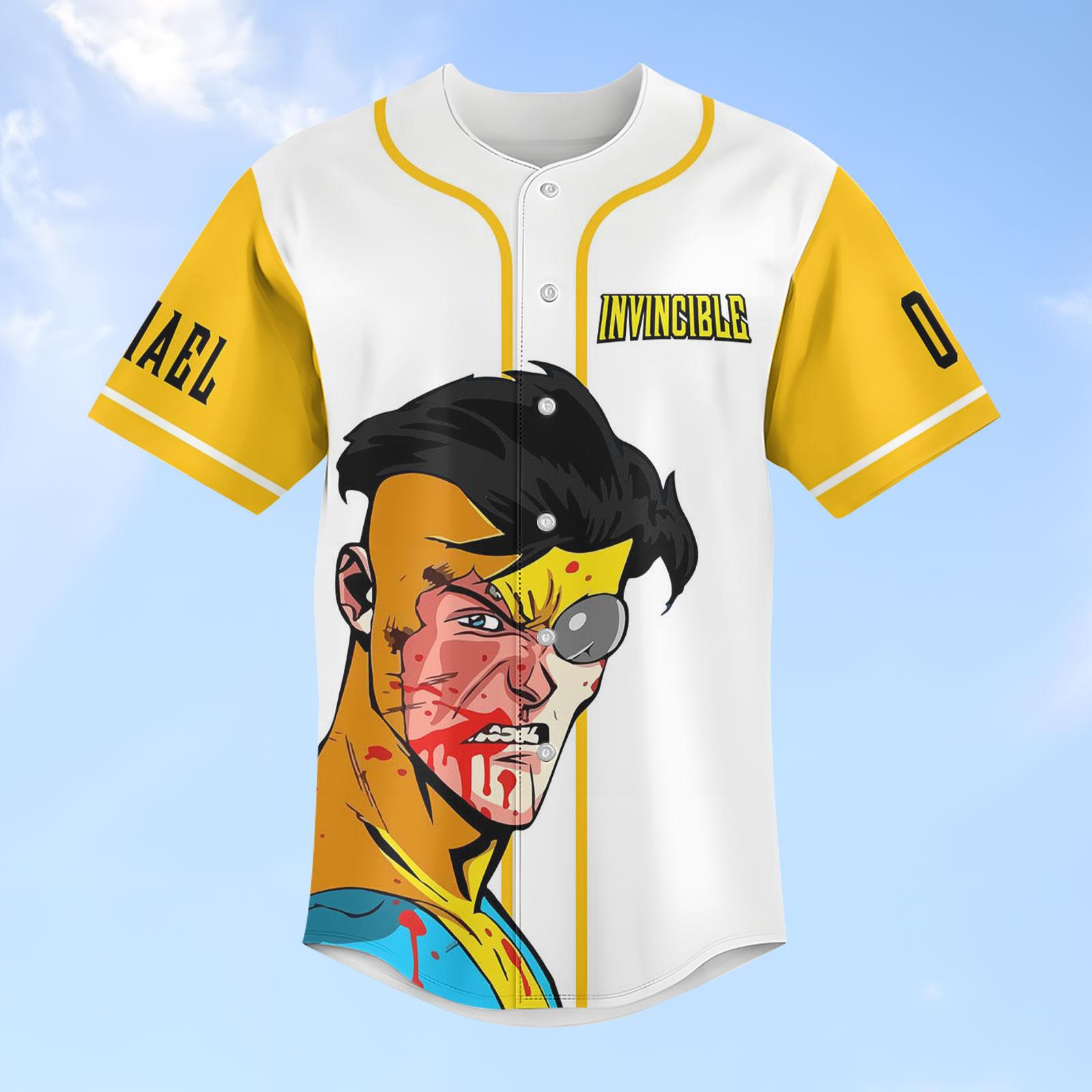 Invincible Baseball Jersey, Invincible Universe Cartoon Jersey ...