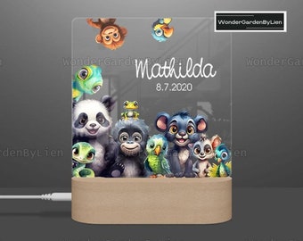 Personalized Acrylic Led Night Light, Cute Animals Night Lamp, Bedroom Bedside Night Light, Unique Cute Night Light For Kids