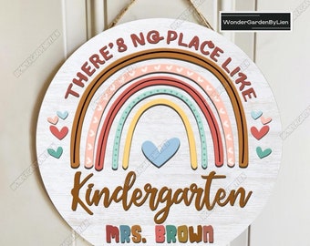 Teacher Wood Sign, Classroom Welcome Sign, Teacher Door Hanger, Teacher Appreciation Week Gifts, Rainbow Classroom Decor