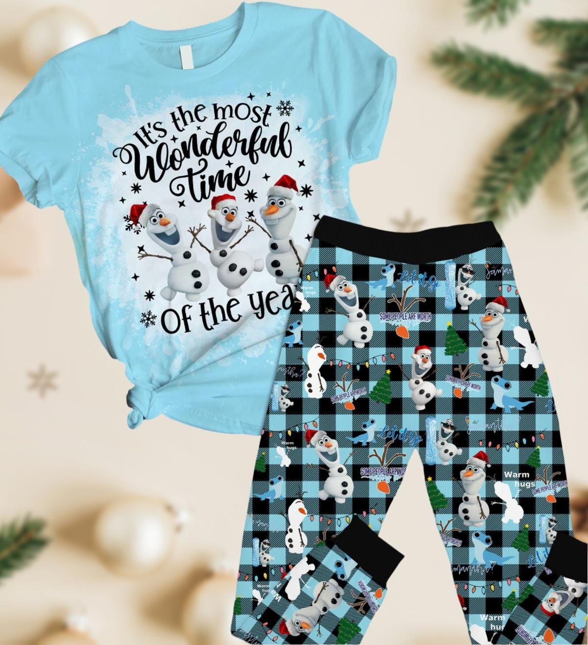 Olaf Pjs for Family Etsy