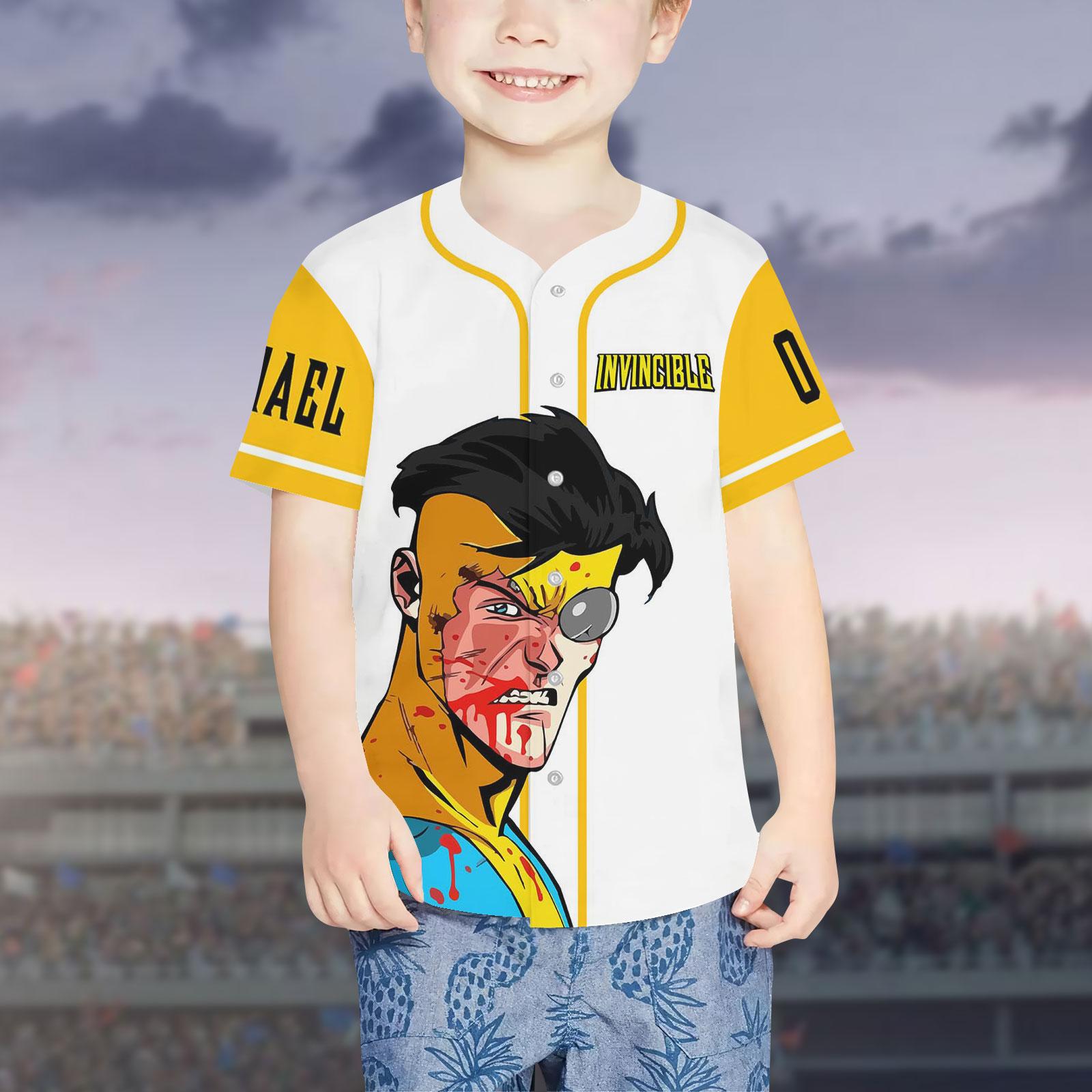 Invincible Baseball Jersey, Invincible Universe Cartoon Jersey ...