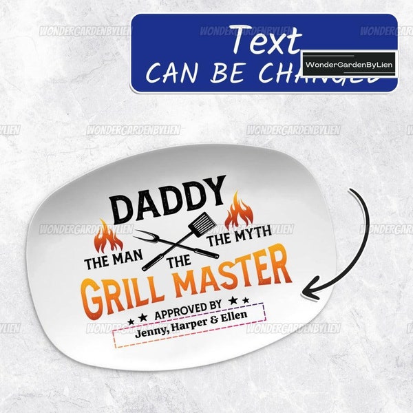 Personalized Dad Platter Grill Master, Daddy Cookie Platter, You're The Rarest Of Them All BBQ Plate, Funny Serving Plate For Dad