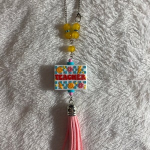 Groovy teacher silicone bead charm| tumbler charm Keychain| teacher gift| teacher appreciation| Stanley cup accessory| Teacher cup charm