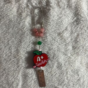 A+ Teacher silicone bead charm| tumbler charm Keychain| teacher gifts| teacher appreciation| Stanley cup accessory| Teacher cup charm|