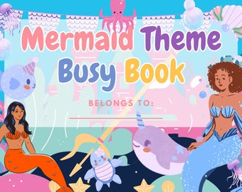 Mermaid Busy Book Toddler Busy Book Printable Preschool Activities Kids Quite Book Homeschool Resources Busy Book Educational