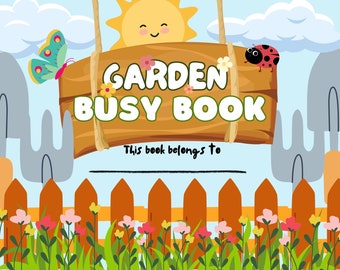 Garden Busy Book Kids Activity Garden  Preschool Activity Children's Activities Garden Activity Quiet book Digital