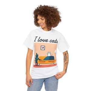I Love Cats. Unisex Heavy Cotton Tee