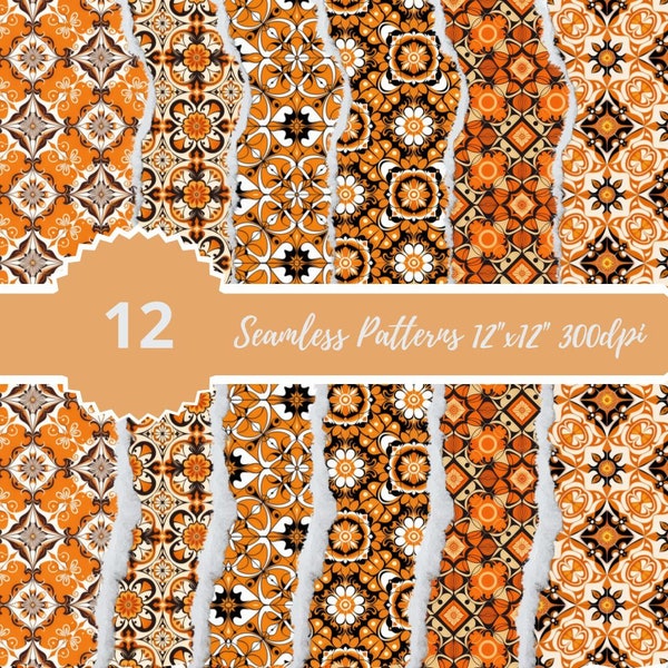 12 Seamless Orange Pattern Tiles for Your Creative Projects