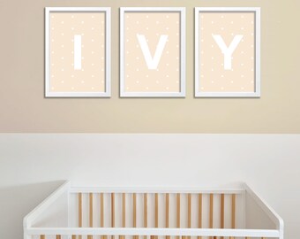Polkadot Initial Print – Custom Name Wall Art for Kids – Printable Alphabet Poster for Nursery or Playroom