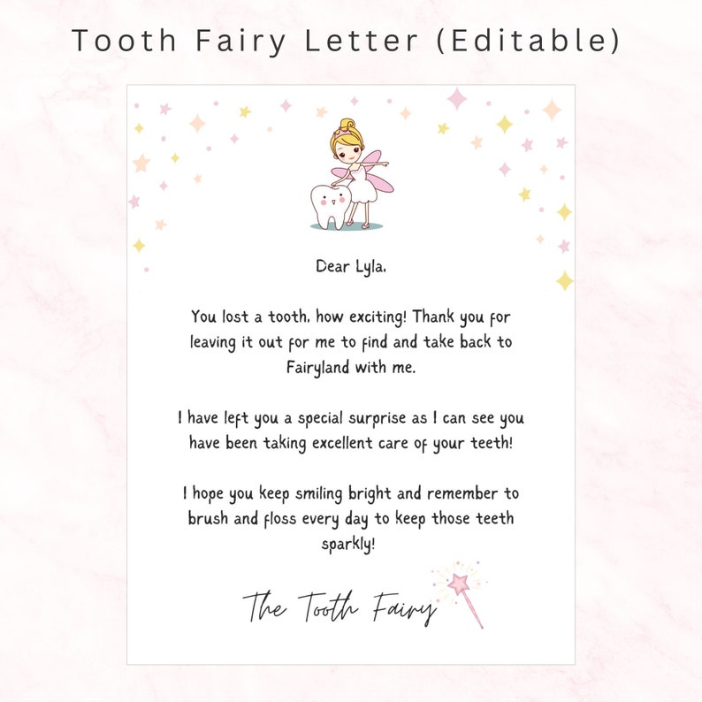 thumbnail image 2 of Tooth Fairy Letter Template - KAESG BLOG 2 of 14