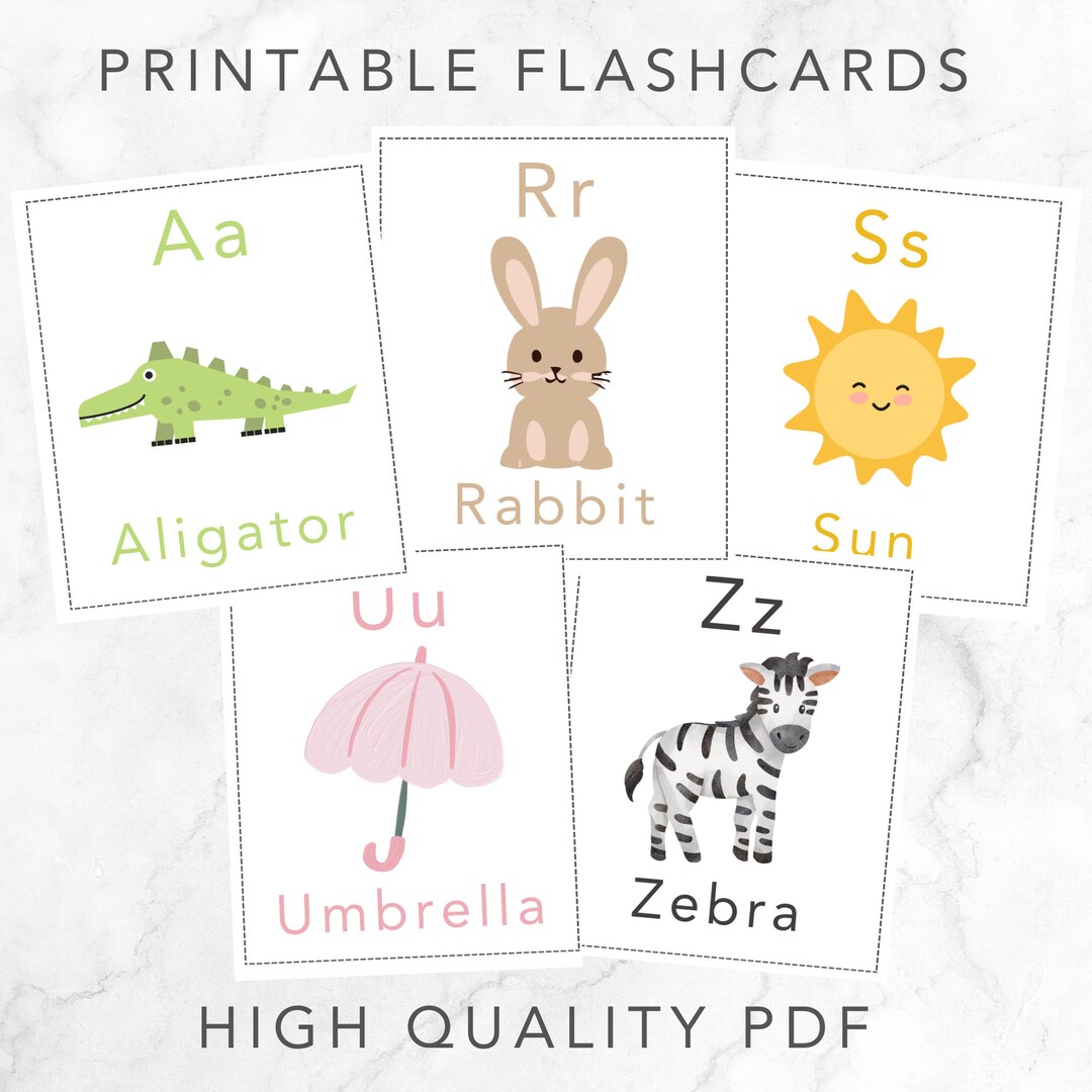 Flash Cards Printable, ABC Flashcards, Monetsorri Kids, Alphabet