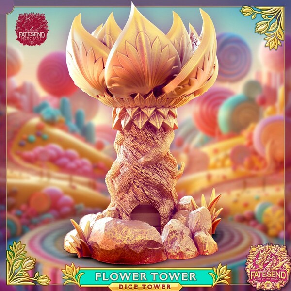 Flower Dice Tower | Fates End | DnD | TTRPG | Board Games