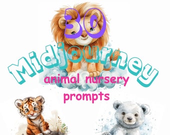 30 Midjourney animal nursery prompts