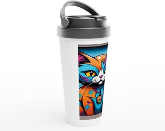 Flexi case - White 15oz Stainless Steel Travel Mug