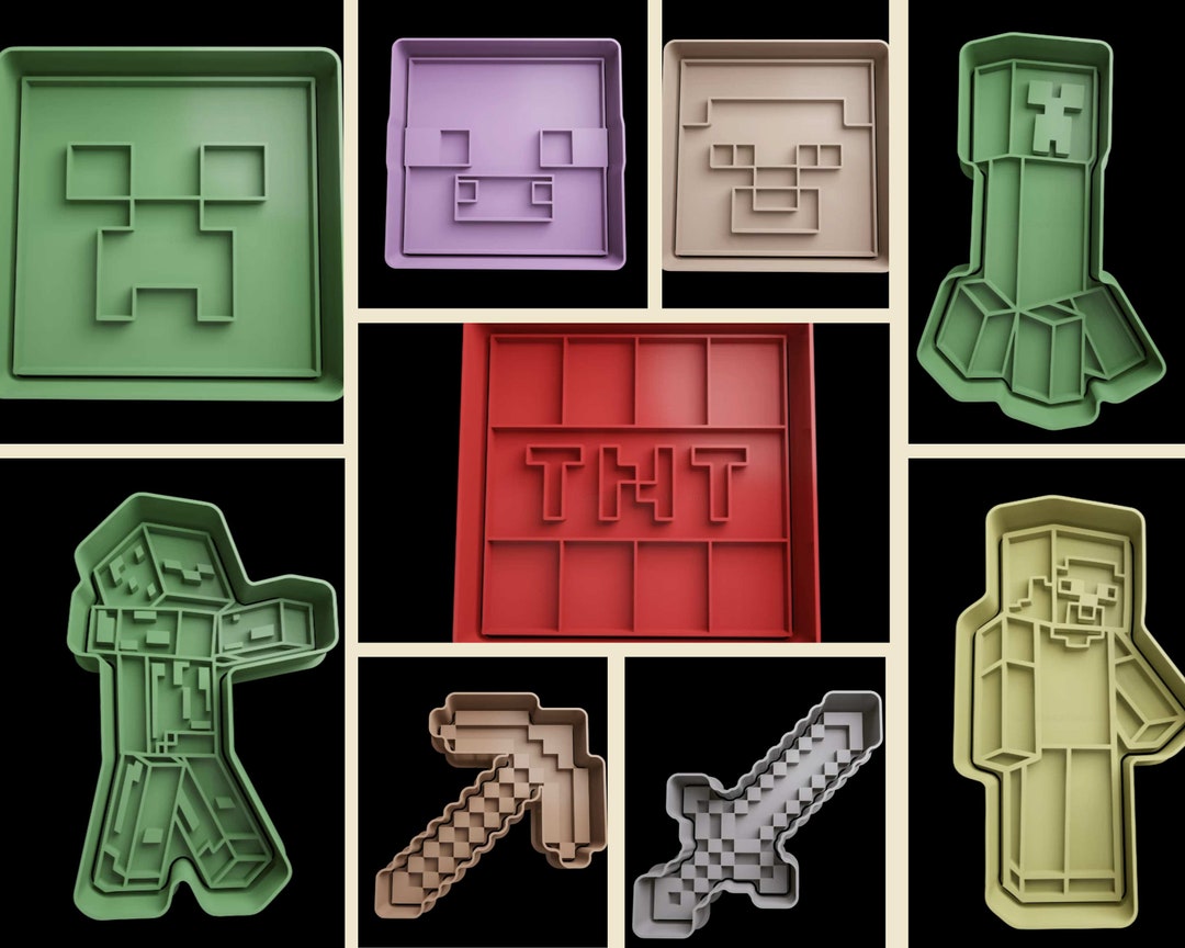 Minecraft Inspired Cookie Cutters Insert, Approx. 8cm - Etsy