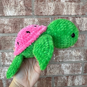 Watermelon Crochet Turtle Plushie Toy
