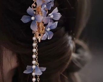 Ethereal Blossom Array Fabric and Shell Bead Hair Adornment Collection