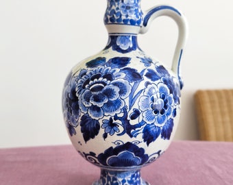 本物のロイヤルデルフト花瓶 1985年 手描き 伝統的なオランダのブルー